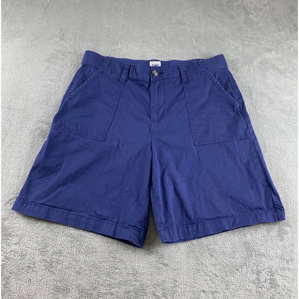 Lee Workwear Women Navy Blue Cotton Blend Utility Shorts Size Medium